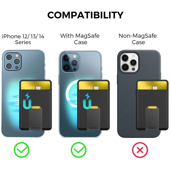 MagSafe Card Pocket With Bracket Magnetic Wallet Stand for iPhone 12, 13 and 14 - Picture 2 of 6